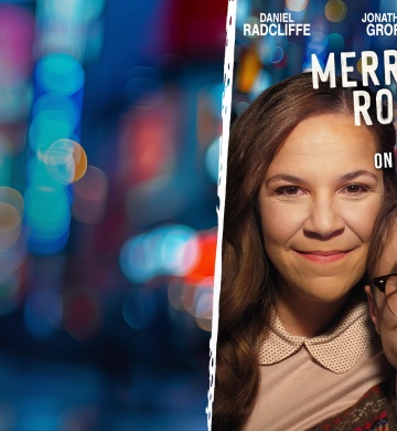Daniel Radcliffe, Jonathan Groff, Lindsay Mendez, Merrily We Roll Along. Get it Now on Blu-ray and Digital